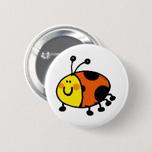 Schattige Lieveheersbeestje Cartoon voor Kinderen Ronde Button 5,7 Cm