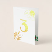 Schattige lieveheersbeestje Gold Foil Nummer Verja Folie Kaarten (Voorkant)