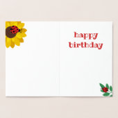 Schattige lieveheersbeestje Gold Foil Nummer Verja Folie Kaarten (Binnen)