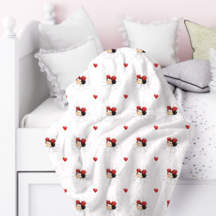 Schattige lieveheersbeestje harten meisje fleece d deken