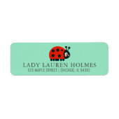 Schattige lieveheersbeestje kinderen verjaardagsad etiket (Voorkant)