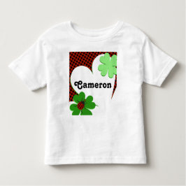 Schattige Lieveheersbeestje & Klaverblad 1e Verjaa Kinder Shirts