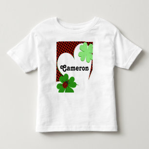 Schattige Lieveheersbeestje & Klaverblad 1e Verjaa Kinder Shirts