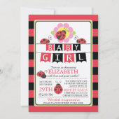 Schattige lieveheersbeestje meisjes Baby shower ui Kaart (Voorkant)