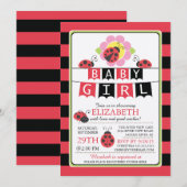 Schattige lieveheersbeestje meisjes Baby shower ui Kaart (Voorkant / Achterkant)