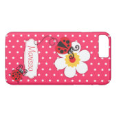 Schattige lieveheersbeestje meisjes naam rood roze Case-Mate iPhone case (Achterkant (Horizontaal))