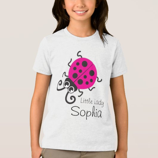 Schattige lieveheersbeestje meisjes naam roze wit  Tri-Blend shirt (Voorkant)