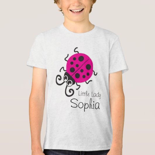 Schattige lieveheersbeestje meisjes naam roze wit  Tri-Blend shirt (Voorkant)