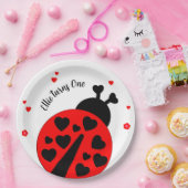 Schattige lieveheersbeestje met harten papieren bordje (Feest)