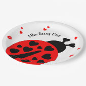 Schattige lieveheersbeestje met harten papieren bordje (Gekanteld)