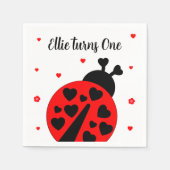 Schattige lieveheersbeestje met harten servet (Voorkant)