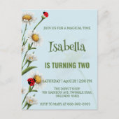 Schattige lieveheersbeestje met stippen blauwe mad briefkaart (Voorkant)