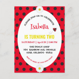 Schattige lieveheersbeestje met stippen Daisybloem Briefkaart