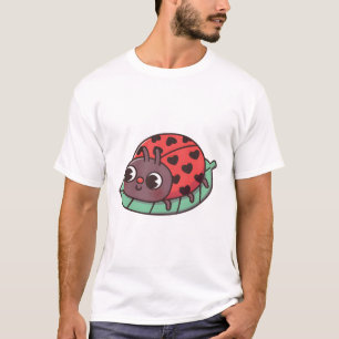 Schattige lieveheersbeestje met zwarte hartvlekken t-shirt