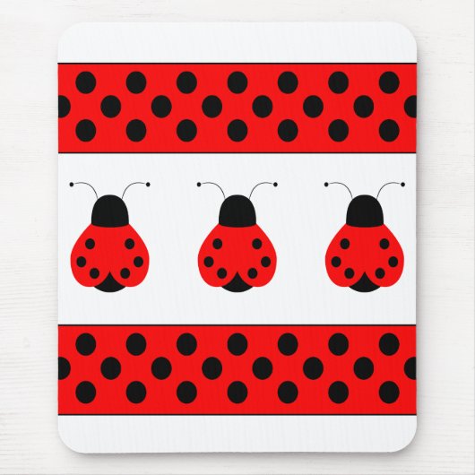 Schattige lieveheersbeestje Mousepad Muismat (Voorkant)