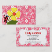 Schattige lieveheersbeestje op Brink Pink Paisley; Visitekaartje (Voorkant / Achterkant)
