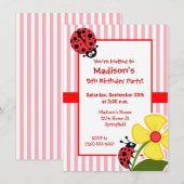 Schattige lieveheersbeestje op Bubble Gum Pink Str Kaart (Voorkant / Achterkant)