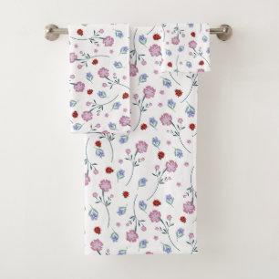 Schattige lieveheersbeestje polka dot Daisy Flower Bad Handdoek