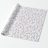 Schattige lieveheersbeestje polka dot Daisy Flower Cadeaupapier (Uitgerold)