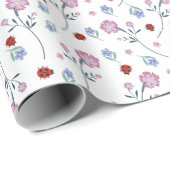 Schattige lieveheersbeestje polka dot Daisy Flower Cadeaupapier (Rol Hoek)