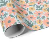 Schattige lieveheersbeestje Polka dot Daisy Flower Cadeaupapier (Rol Hoek)