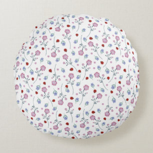 Schattige lieveheersbeestje polka dot Daisy Flower Rond Kussen