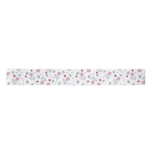 Schattige lieveheersbeestje polka dot Daisy Flower Satijnen Lint (Voorkant)