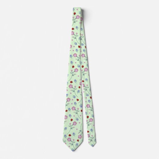 Schattige lieveheersbeestje polka dot Daisy Flower Stropdas (Voorkant)