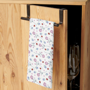 Schattige lieveheersbeestje polka dot Daisy Flower Theedoek