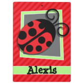 Schattige lieveheersbeestje; scharlakenrode strepe klembord (Achterkant)