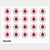 Schattige lieveheersbeestje verjaardagsfeestje gun ronde sticker (Vel)