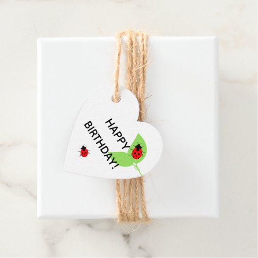 Schattige lieveheersbeestje verjaardagsgunst cadea bedankjes labels (In situ)