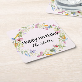 Schattige lieveheersbeestje vlinder madeliefje blo kartonnen onderzetters