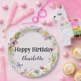 Schattige lieveheersbeestje vlinder madeliefje blo papieren bordje