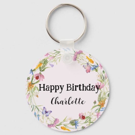 Schattige lieveheersbeestje vlinder madeliefje blo sleutelhanger (Achterkant)