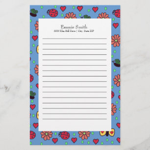 Schattige Lieveheersbeestjes Bloemen Harten Vlinde Briefpapier