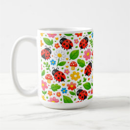 Schattige Lieveheersbeestjes en Bloemen voor Kinde Koffiemok