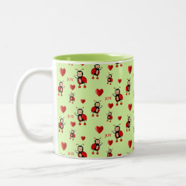 Schattige Lieveheersbeestjes, Harten & Vrolijkheid Tweekleurige Koffiemok