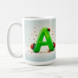 Schattige Lieveheersbeestjes op Groene Alfabet Let Koffiemok