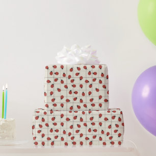 Schattige lieveheersbeestjes Paaspatroon op geruit Cadeaupapier