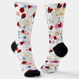 Schattige Lieveheersbeestjes Wilde Bloemen Fantasi Sokken