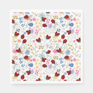Schattige Lieveheersbeestjes Wilde Bloemen Whimsic Servet