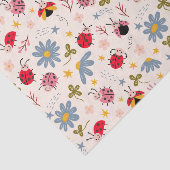 Schattige lieveheersbeestjesbloempatroon tissuepapier (Detail)