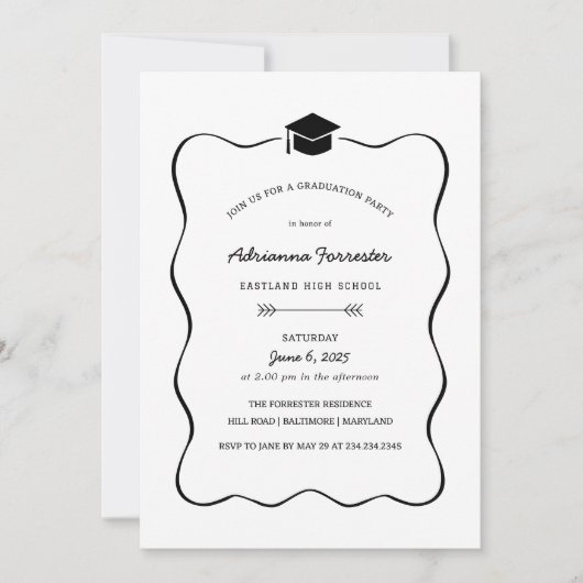 Schattige Lijst Afstudeerder Pet | Minimaal afstud Kaart (Voorkant)