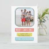 Schattige Lijst vakantie fotokaart Feestdagenkaart (Staand voorkant)