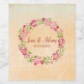 Schattige Lijst van Bloemen Wijn Etiket (Enkel label)