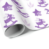 Schattige  Lila kerstpatroon Cadeaupapier (Rol Hoek)