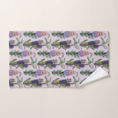 Schattige Lila Paarse Waterverf Afrikaans vogelpat Bad Handdoek (Handdoek)