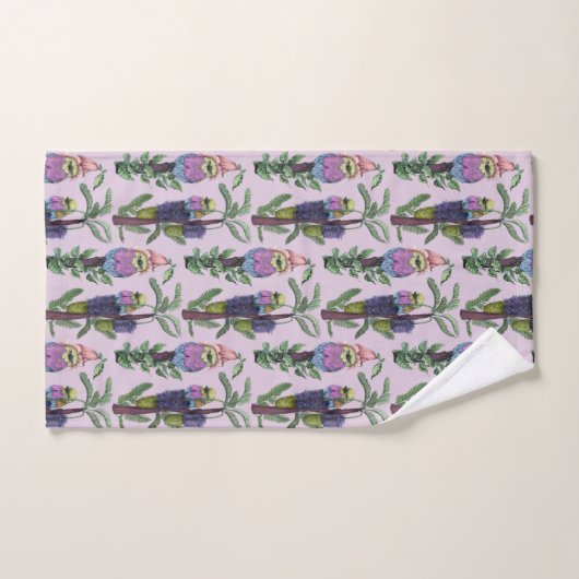 Schattige Lila Paarse Waterverf Afrikaans vogelpat Bad Handdoek (Handdoek)
