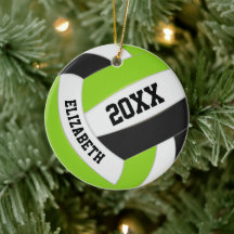 schattige limoen zwarte witte volleybal